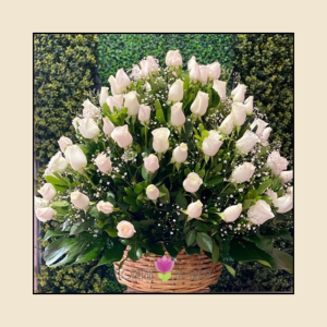 Canasta con 100 Rosas