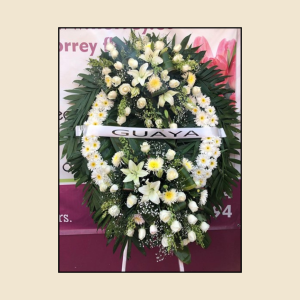 Corona 1 Metro de Diámetro con 2 Copetes Blanco