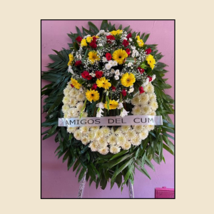 Corona 80cm de Diámetro Tonos Amarillo y Rojos