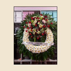 Corona 90cm de Diámetro Tonos Rojo y Blanco